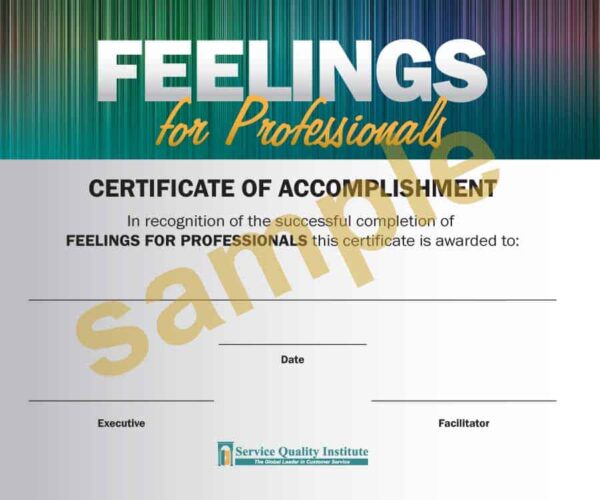 feelings for professionals certificate of accomplishment